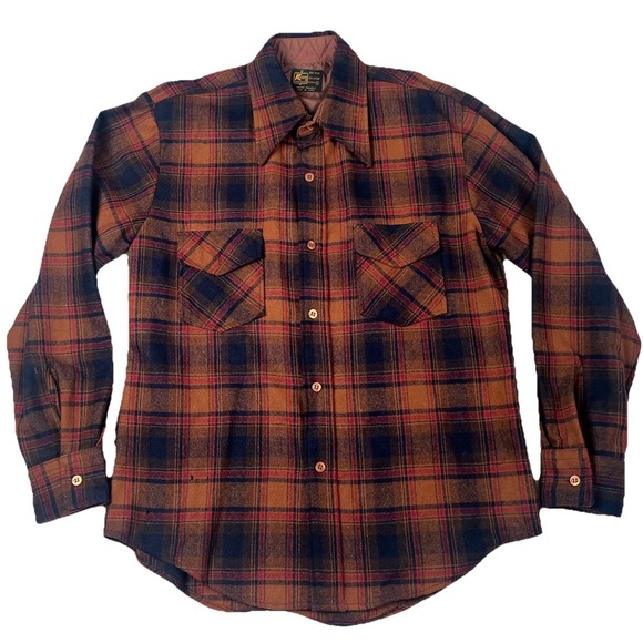 Vintage Kmart Mens Wool Flannel Button Down Size M - Picture 2 of 10